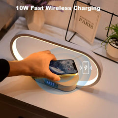 Versatile Wooden Lamp with Wireless Charger